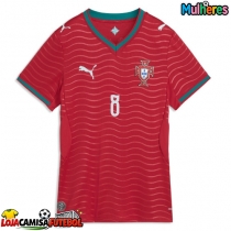 Camisa de Futebol Portugal Bruno Fernandes #8 Equipamento Principal Mulheres Mundo 2026 Manga Curta